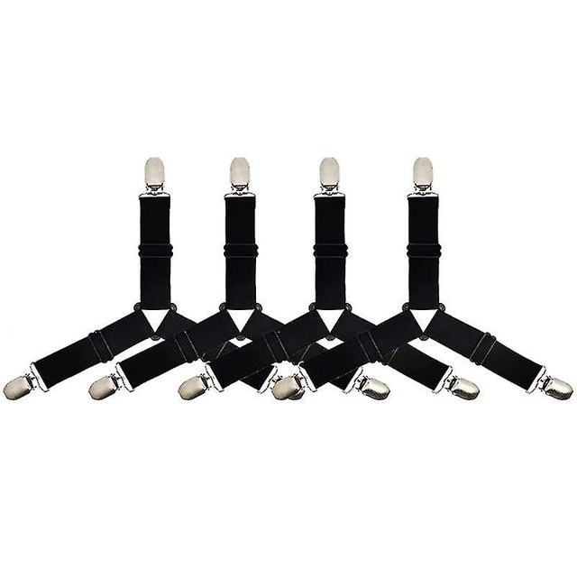 Sujetadores de sábanas Triangle-black de 4 piezas, correas para sujetar sábanas, sujetadores para sábanas
