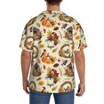 thumbnail image 3 of Fuzoiu Autumn Vintage Print Men's Casual Short,Men's Short Sleeve Shirt,Mens Casual Button Down Shirts,Cuban Collar Summer Shirt for Beach, Vacation, and Outdoor Activities-4X-Large, 3 of 5