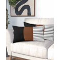 thumbnail image 2 of Black Brown Pillow Covers King Size, Contemporary Striped Boho Art Soft Bed Throw Pillowcases Breathable Cooling Long Lumbar Body Pillow Sham Cover for Bed Sofa 20''x40'', 2 of 7