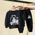thumbnail image 6 of 7-8T Boys Girl Clothes Set Crewneck Sweatshirt Long Sleeve Tops + Jogger Pants Fall Winter Outfits 3T 4T 5T 6T 7T 8T 9T 10T Kids Black Outfits, 6 of 7