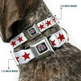 thumbnail image 2 of Grateful Dead Pet Collar, Dog Collar Metal Seatbelt Buckle, Good Ol Grateful Dead Text and Stars Blue White Red, 15 to 24 Inches 1.0 Inch Wide, 2 of 8
