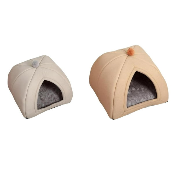 Cama de Peluche para Mascotas con Diseño Elegante y Acolchada Casa para Perros Gris Pequeño Marrón Grande