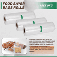 thumbnail image 5 of Vacuum Sealer Bags Rolls 3 Pack for Food Saver, Heavy Duty Vacuum Storage Bags for Sous Vide Cooking, Freezer, 5 of 9