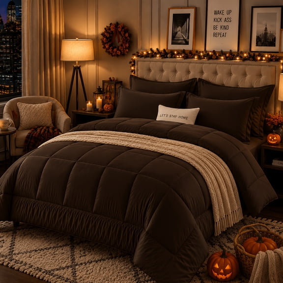 2pcs Twin Solid Color Comforter Set, Includes 1 Pillowcases & 1 Comforter