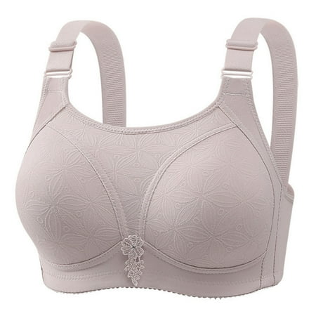 Up to 60% off Wireless Bra  Woman Color Thin And Steel Hoop Gathered Breathable Underwear for Daily Bras(Gray 40)