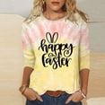 thumbnail image 2 of Amzcrzy Womens Shirts Dressy Casual 2024 Happy Easter Graphic Tops Fashion Casual Round Neck Three Quarter Sleeve T-Shirt Top, 2 of 3
