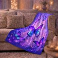 thumbnail image 6 of Fantasy Purple Butterfly Galaxy Design, Mystical Celestial Art Scene, Warm Flannel Blanket for Home Library and Reading Nook, Celestial Art Lovers Thanksgiving Gift, Fantasy Home Decor, 6 of 9