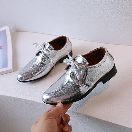 

RUICUW Boys Leather Shoes Four Seasons Pattern Fashion Simple And Solid Color Comfortable Non Lace Up Pointed Toe Dance Performance Shoes
