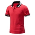 thumbnail image 2 of Eashery Mens T Shirt Print T Shirts Men Polo Red 2XL, 2 of 5