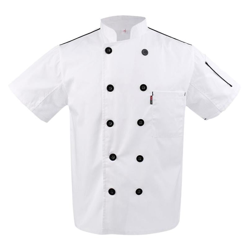 Whites Chefs Apparel Boston Unisex Short Sleeve Jacket White Top Coat Collared 