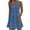Blue, variant on Womens Sleeveless Button down Sundress Summer Floral Printed Mini Dress Casual Loose Crew Neck Short Beach Dress with Pocket Red XL