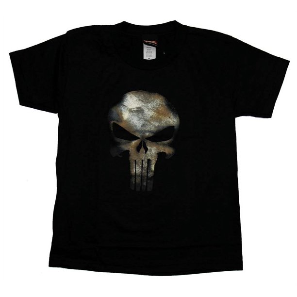 Skull Hoodie Men Marvel The Punisher Camo Skull Symbol Graphic Men's T-shirt Size XL Movie & Tv Fan T-shirts