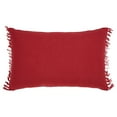 thumbnail image 3 of VHC Brands Farmhouse Christmas Decorations Eston Red White Plaid Pillow Fringed 14x22, 3 of 4