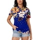 thumbnail image 1 of Fiudx Ofertas Flash Del Día Blusa con Botones y Cuello Vuelto de Manga Corta con Estampado Cómodo E Informal para Mujer a La Moda, 1 of 5