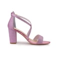 thumbnail image 4 of BLISSFUL STEP Women's Shoes Glitter Crisscross Strap Block Heel Sandals Purple 10, 4 of 8