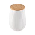 thumbnail image 4 of Thyme & Table, Medium Ceramic Ribbed Kitchen Organization Canister with Bamboo Lid, White, 4 of 6