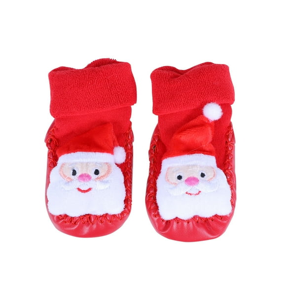 MUSEYA 1 Pair Christmas Holiday Socks For Kids Cotton Warm For Indoor Use