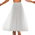 thumbnail image 4 of Women Dresses Tulle Midi Skirt White Tutu Skirts for Women Fluffy Skirt Y2k Skirt, 4 of 5