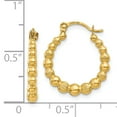 thumbnail image 2 of 14K Yellow Gold Beaded Hoop Earrings, 2 of 2