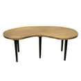 thumbnail image 3 of Industrial Kidney Bean Shaped Brass Top Coffee Table with Tapered Legs, Brass and Black, 3 of 6