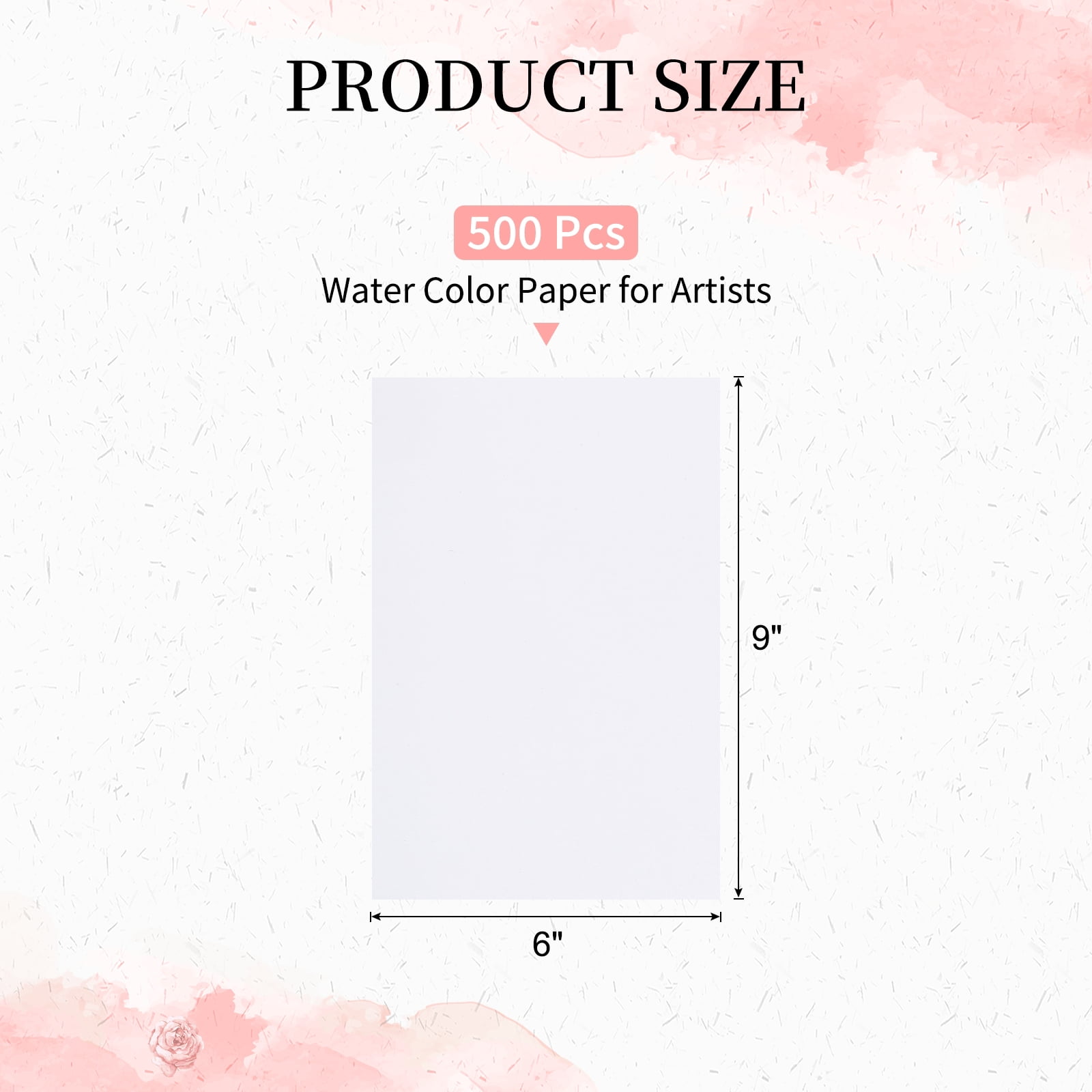 6"x9" Watercolor Paper Bulk, 500 Sheets Water Color Paper Cold Press Paper 92lb/250 GSM Watercolour Paper for Artists Drawing Painting