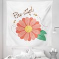 thumbnail image 1 of Honey Bee Tapestry, Bee-utiful Humorous Composition with a Close up Flower, Fabric Wall Hanging Decor for Bedroom Living Room Dorm, 5 Sizes, Burnt Sienna Mustard, by Ambesonne, 1 of 1