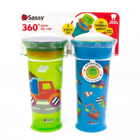 Sassy No Spill Spoutless Sippy Cup - 2 pack (Color may