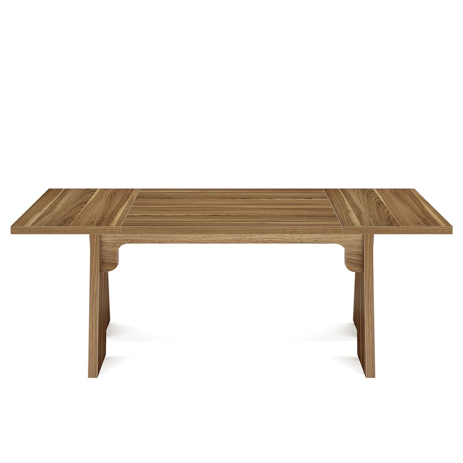 Demi Bonn 71" Round Dining Table Set for 4-6 People,door Outdoor Kitchen Table for Dining Room, Home Office, Living Room Furniture, Brown