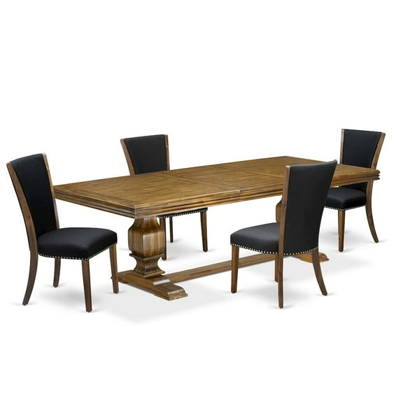 Luxe by East West Furniture 5 piece Kitchen Table Set a Modern Dining Table and 4 Dining room Chairs