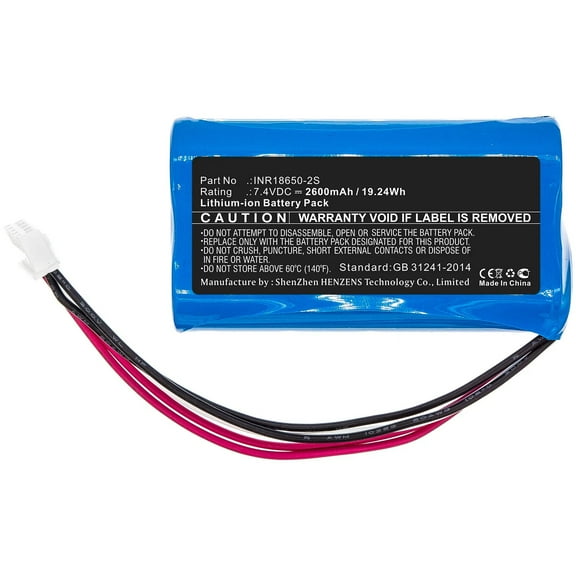Batteries N Accessories BNA-WB-L15374 Speaker Battery - Li-ion, 7.4V, 2600mAh, Ultra High Capacity - Replacement for Philips INR18650-2S Battery