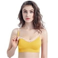 thumbnail image 1 of B91xZ Women's Bra Shirred Front Racerback Sports Bra,Yellow XL, 1 of 5