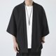 thumbnail image 2 of Kimonos ligeros para hombre, ropa tradicional japonesa, cárdigan abierto, capa, haori, yukata, chaqueta, abrigo negro., 2 of 6