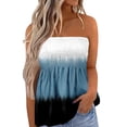 thumbnail image 1 of Camisetas Sin Mangas Para Mujer Camiseta sin mangas Bandeau para mujer, cómoda, sin mangas, para vacaciones de verano, holgada, para vacaciones, blusa plisada, Túnica elástica, camiseta (White, XXL), 1 of 5