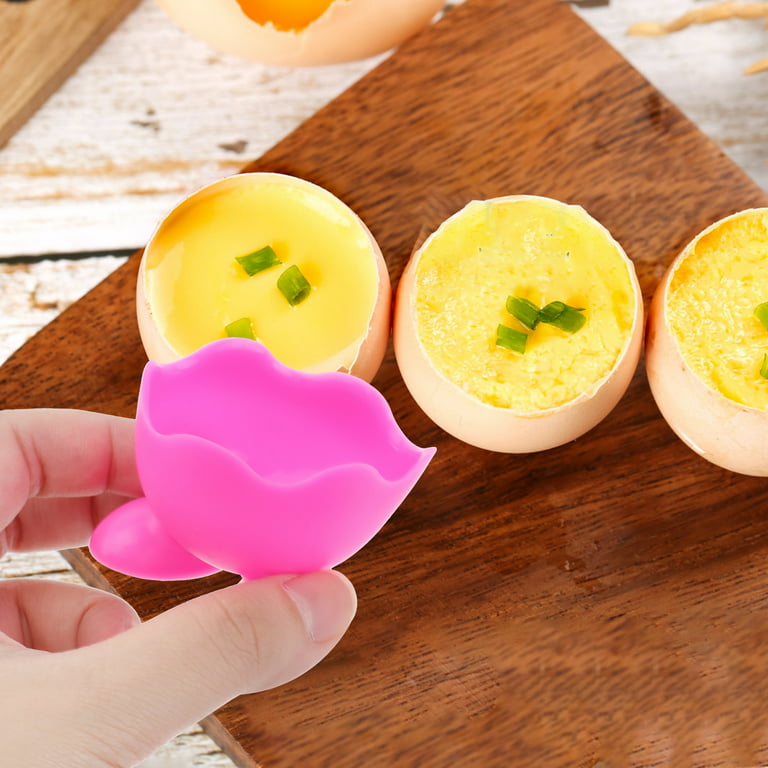  JOUDOO 4pcs Silicone Egg Poaching Cups, Multicolors
