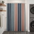 thumbnail image 3 of Xipuska Blue Pink Striped Shower Curtain - Water Repellent Fabric Shower Curtains Washable, Farmhouse Modern Stripes Decorative Polyester Cloth Bathroom Curtains Modern Bath Decor 72"x72", 3 of 6