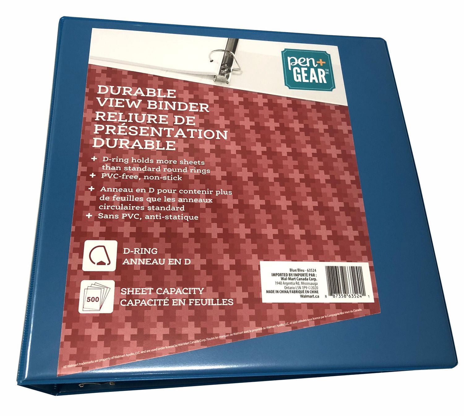 PEN+GEAR DURABLE VIEW 2`` BINDER BLUE