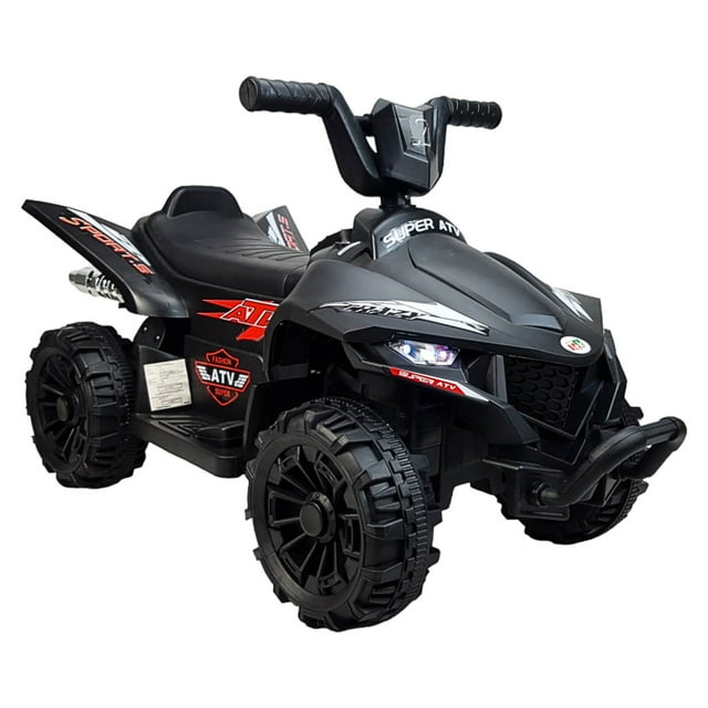 Cuatrimoto Eléctrica The Baby Shop - 12V 3Km/h Entrada USB y Aux Negro -