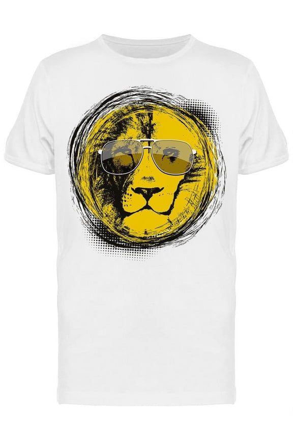 Encircled Lion Head Sunglasses T-Shirt Men -Image by Shutterstock, Male Large
