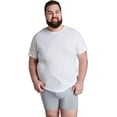 thumbnail image 2 of Fruit of the Loom Mens T-Shirts Breathable Cotton Undershirt Big Man 3 Pack White 2XB, 2 of 5