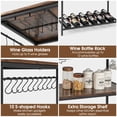 thumbnail image 7 of Topcobe 3 Shelves Kitchen Island Industrial Prep Table with Bottom Wine Rack, Basics Kitchen Storage Rack, Rustic Brown, 7 of 7
