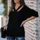 thumbnail image 4 of Moda mujer Color sólido manga larga Pullove cuello en V Casual suéter Tops Fridja  hjk2302, 4 of 7