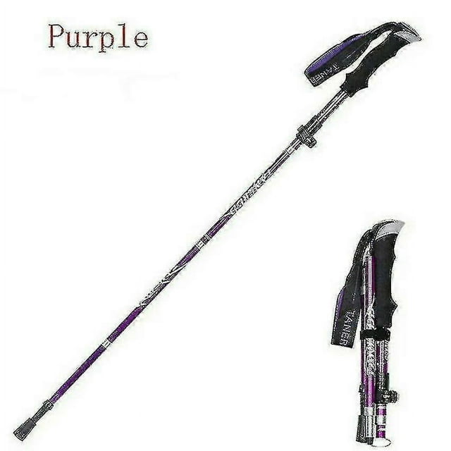 Bâtons de Randonnée Pliants 5 Sections Bâton de Marche Randonnée Naturehike Anti-Choc 1 Pce Violet 95-110cm
