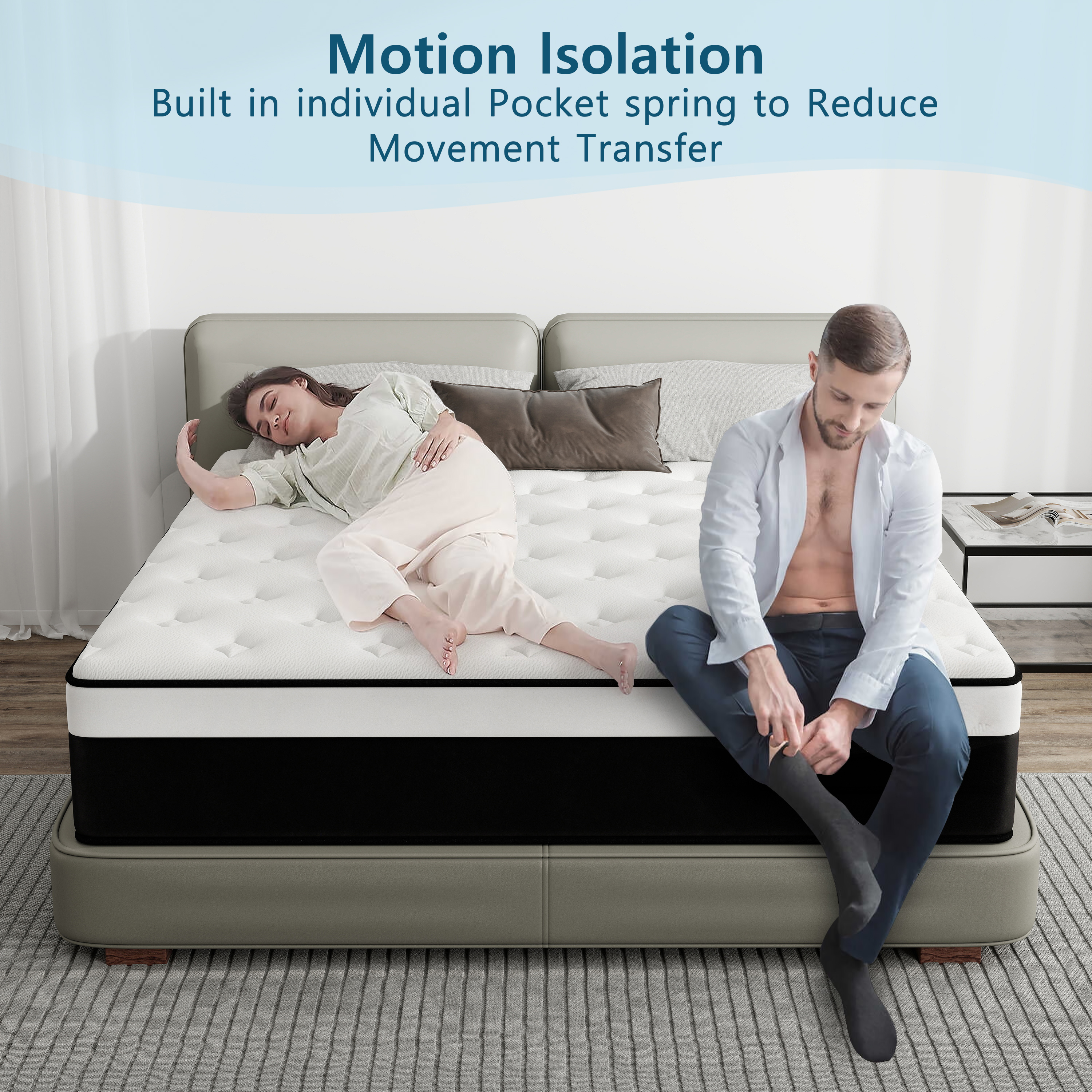 lemontalking 12 Inch Twin Hybrid Mattress CertiPUR-US Certified Memory Foam Pocket Spring Mattress Medium Firm in a Box