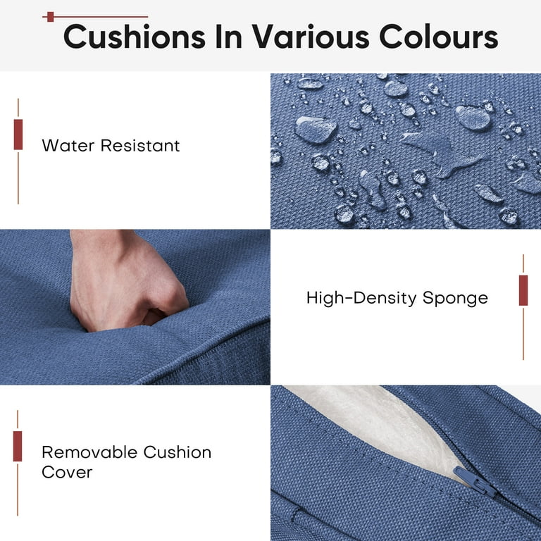 POCASSY Outdoor Chair Cushions, 22 x 25 Outdoor Cushion Set of