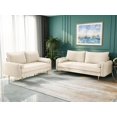 thumbnail image 4 of Koby Home's Collection Aspen Transitional Loveseat, Upholstered in Performance Velvet with Round Arms, Cushion Back, and Metal Legs, 2-Seater for Small Space, Sand Beige Color, 4 of 4
