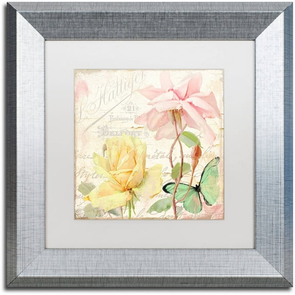 Trademark Fine Art "Florabella IV" Canvas Art by Color Bakery White Matte, Silver Frame