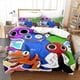 thumbnail image 2 of v4017 Bed Sheets Game Rainbow Friends Printed 3 Duvet Cover Set Doona Cover Bedspread Kids Bed Sheets IU4017, 2 of 4