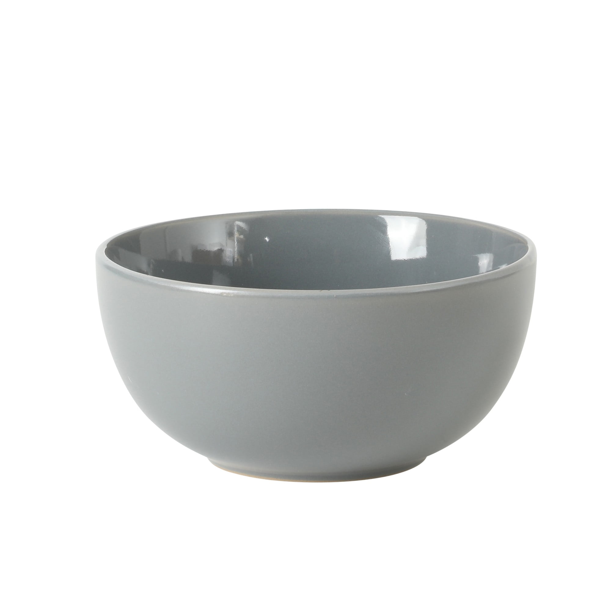 Gibson Home Rockaway 12 Piece Plates and Bowls Matte Outside/Shiny Inside Glaze Service for 4 Dinnerware Set - Blue - Dishwasher and Microwave Safe