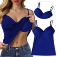 thumbnail image 3 of FENGGHAO 2-Pack Women's Modal Camisole with Built-in Bra, Adjustable V Neck Tank Tops with Soft Pads, Comfortable Layering Cami for Daily Wear, 3 of 6