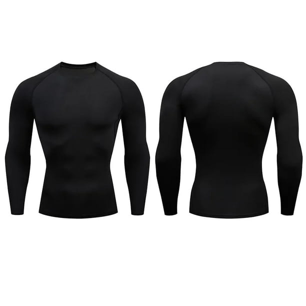 Camiseta de compresion para correr para hombre camisetas deportivas de manga larga ajustadas para Fitness camisetas para correr ropa deportiva para gimnasio ajuste seco Rashgard Bodega Aurrera en line...